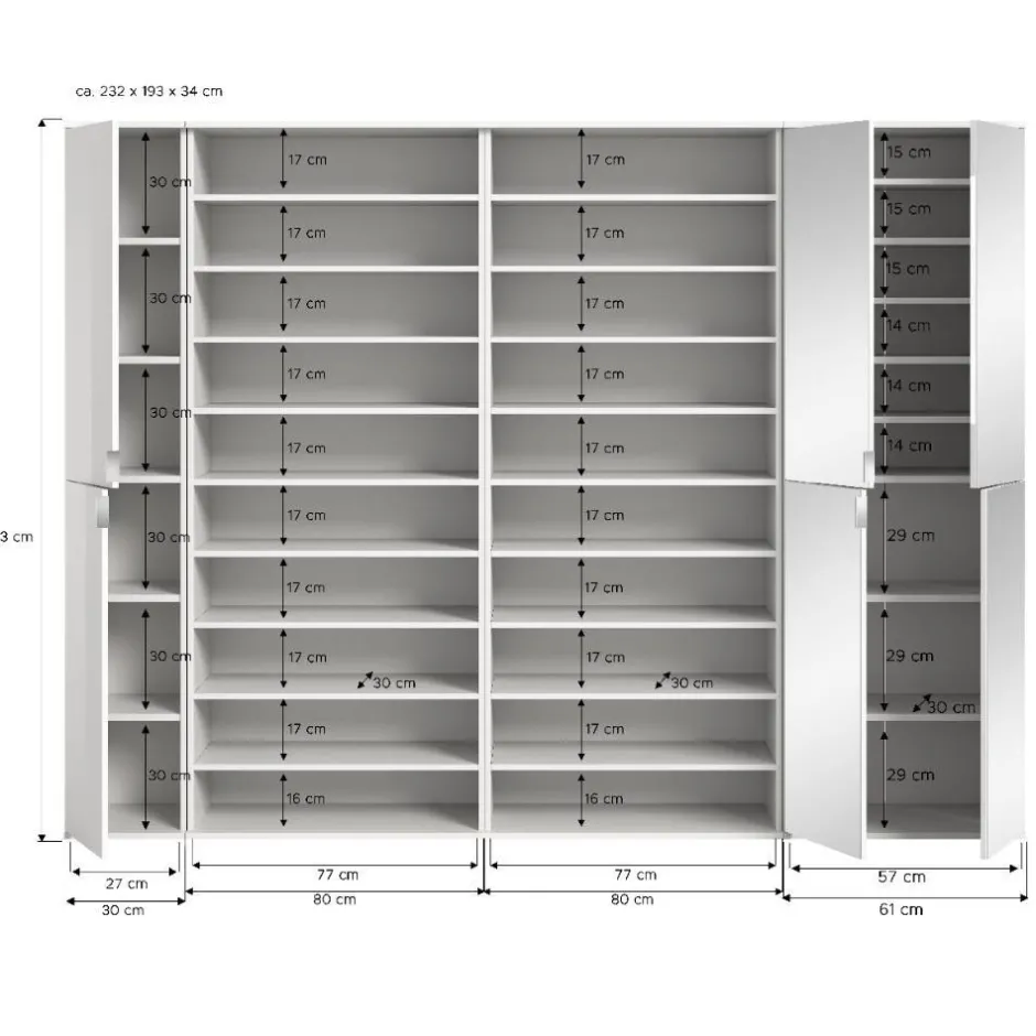 Pharao24 Schuhgarderobe weiß Ridonner> Schuhschränke