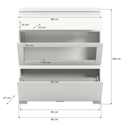 Schuhschränke|Schuhkipper*Pharao24 Schuhschrank mit Glasklappe Houstna