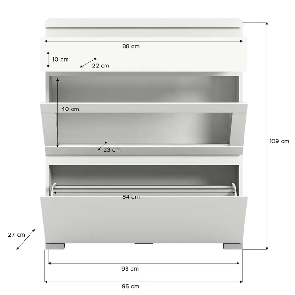 Schuhschränke|Schuhkipper*Pharao24 Schuhschrank mit Glasklappe Houstna
