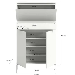 Pharao24 Schuhschrank weiß modern Filicudio><noscript><img width=