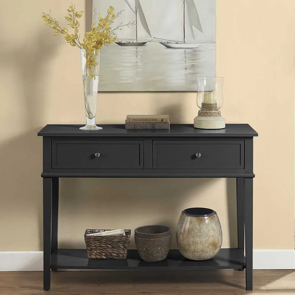 Wohnzimmertisch|Konsolentische*Pharao24 Schwarze Tischkonsole Quado