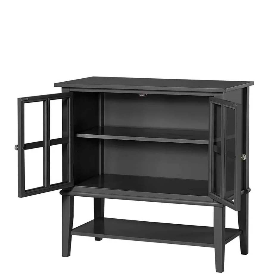 Pharao24 Schwarze Vitrine Jainano> Stauraumvitrinen