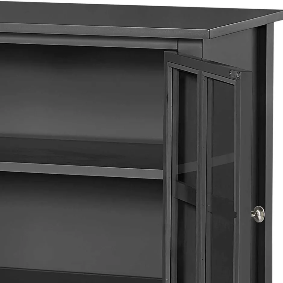 Pharao24 Schwarze Vitrine Jainano> Stauraumvitrinen