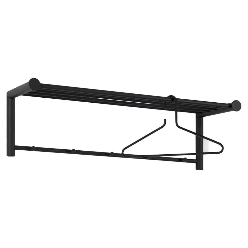 Wandgarderoben*Pharao24 Schwarze Wandgarderobe Agruma