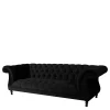 Pharao24 Schwarze Wohnzimmercouch Burgossi> Wohnzimmercouch|3 Sitzer Sofa