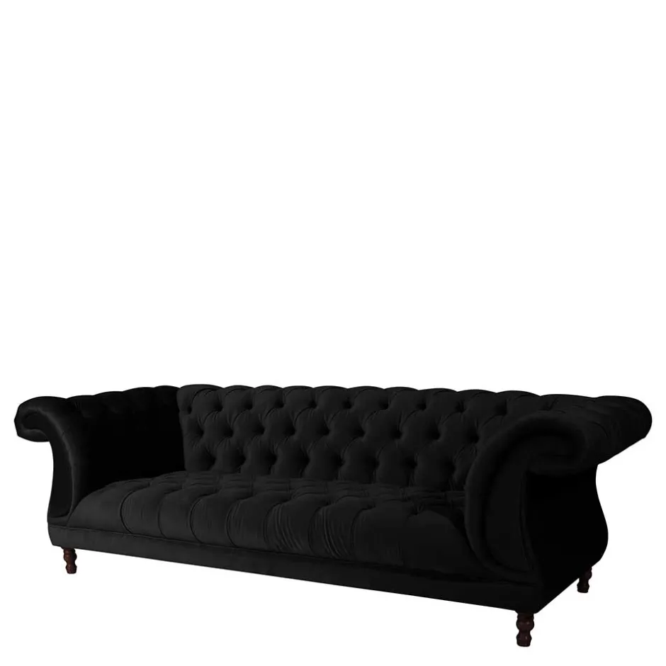 Pharao24 Schwarze Wohnzimmercouch Burgossi> Wohnzimmercouch|3 Sitzer Sofa