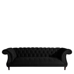 Pharao24 Schwarze Wohnzimmercouch Burgossi> Wohnzimmercouch|3 Sitzer Sofa