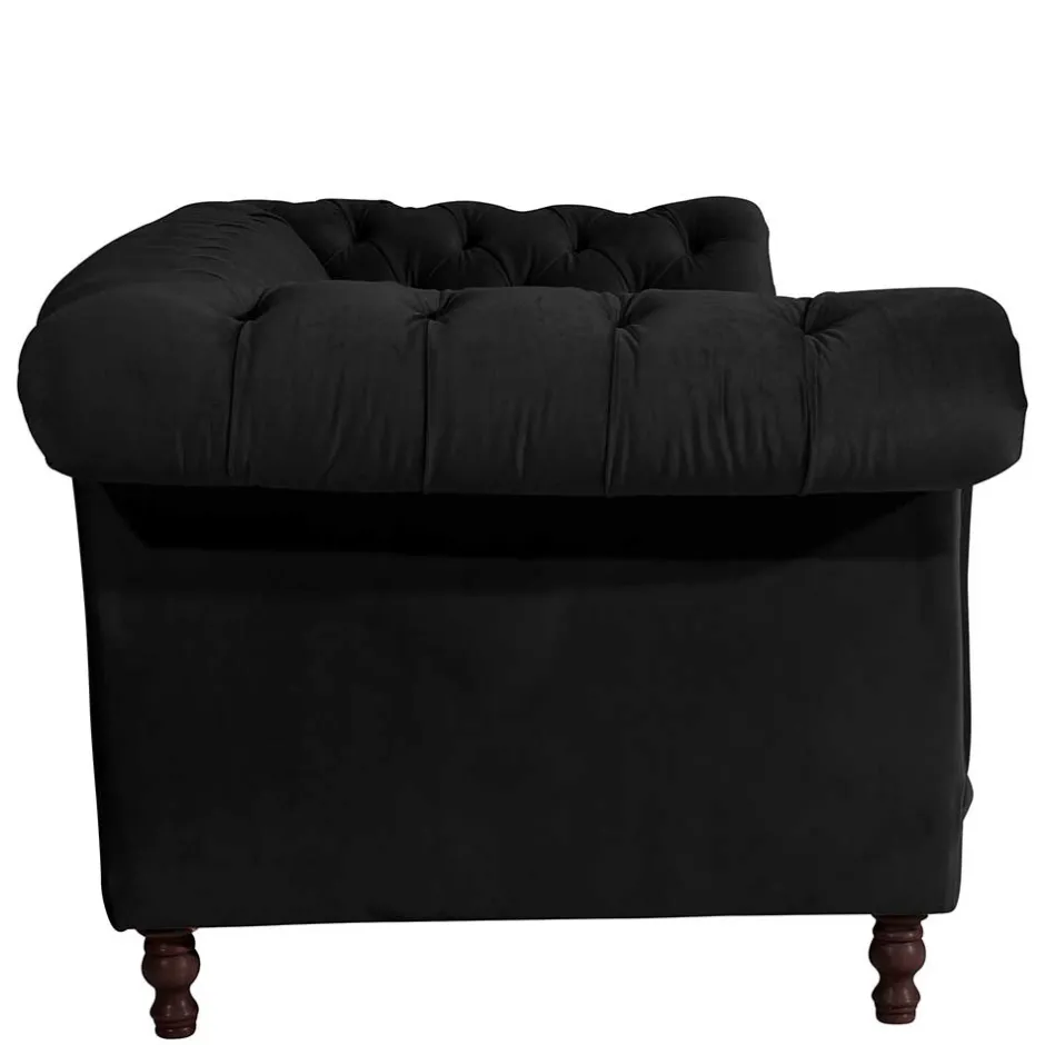 Pharao24 Schwarze Wohnzimmercouch Burgossi> Wohnzimmercouch|3 Sitzer Sofa