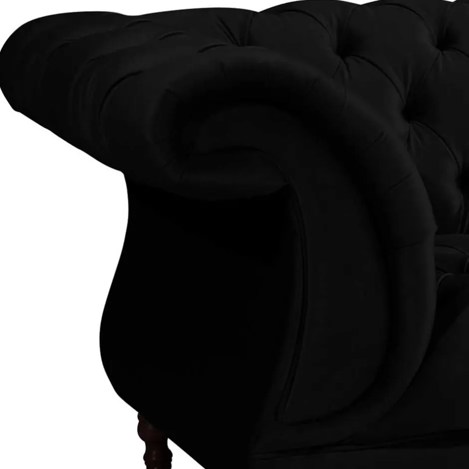 Pharao24 Schwarze Wohnzimmercouch Burgossi> Wohnzimmercouch|3 Sitzer Sofa