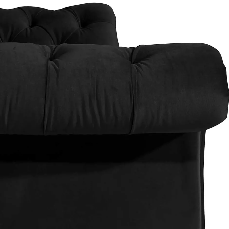 Pharao24 Schwarze Wohnzimmercouch Burgossi> Wohnzimmercouch|3 Sitzer Sofa
