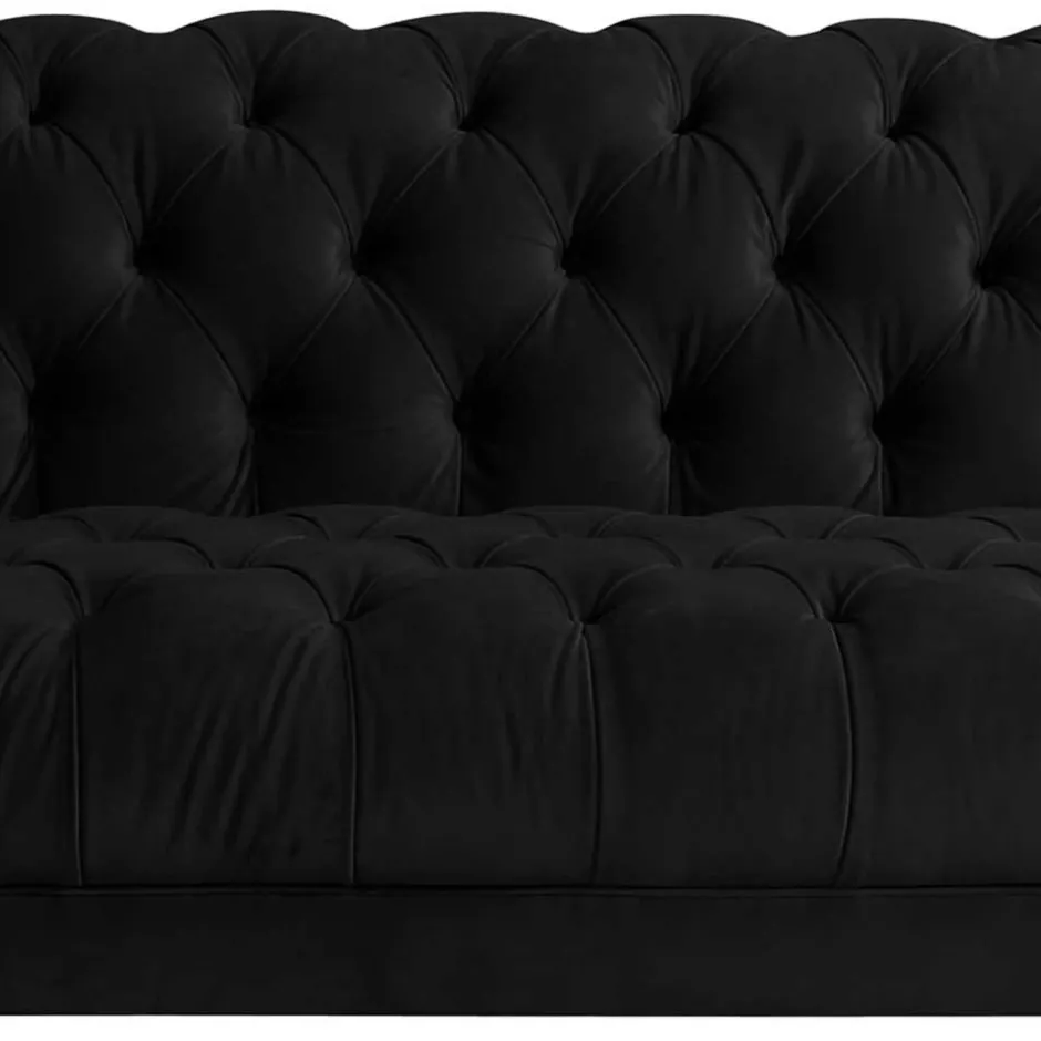 Pharao24 Schwarze Wohnzimmercouch Burgossi> Wohnzimmercouch|3 Sitzer Sofa