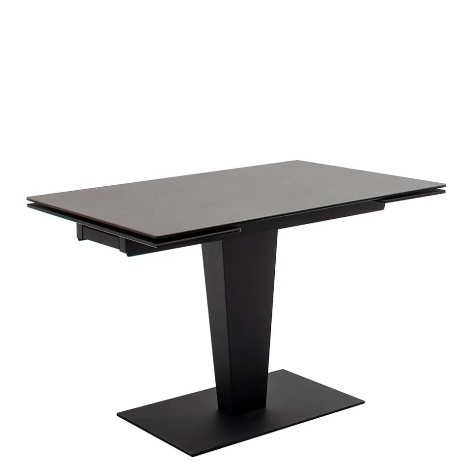 Küchentisch|Ausziehtische*Pharao24 Schwarzer Esszimmertisch Waving