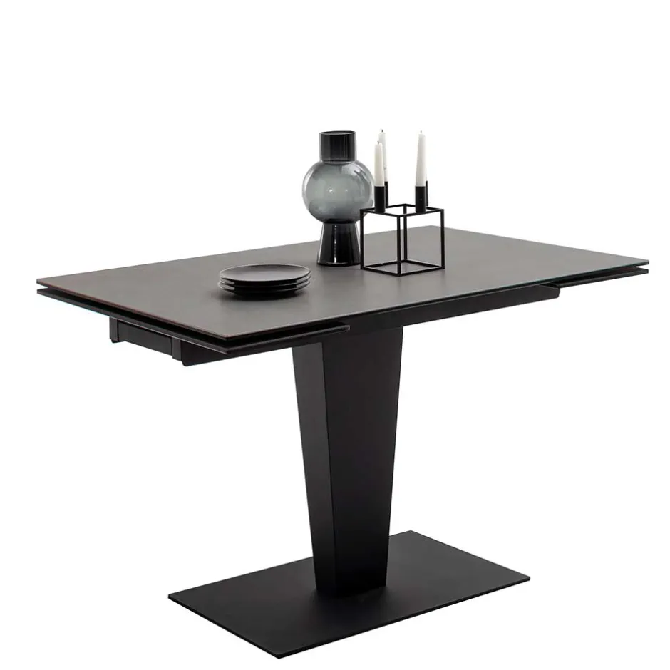 Küchentisch|Ausziehtische*Pharao24 Schwarzer Esszimmertisch Waving