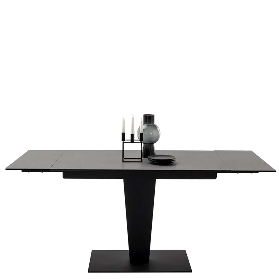 Küchentisch|Ausziehtische*Pharao24 Schwarzer Esszimmertisch Waving