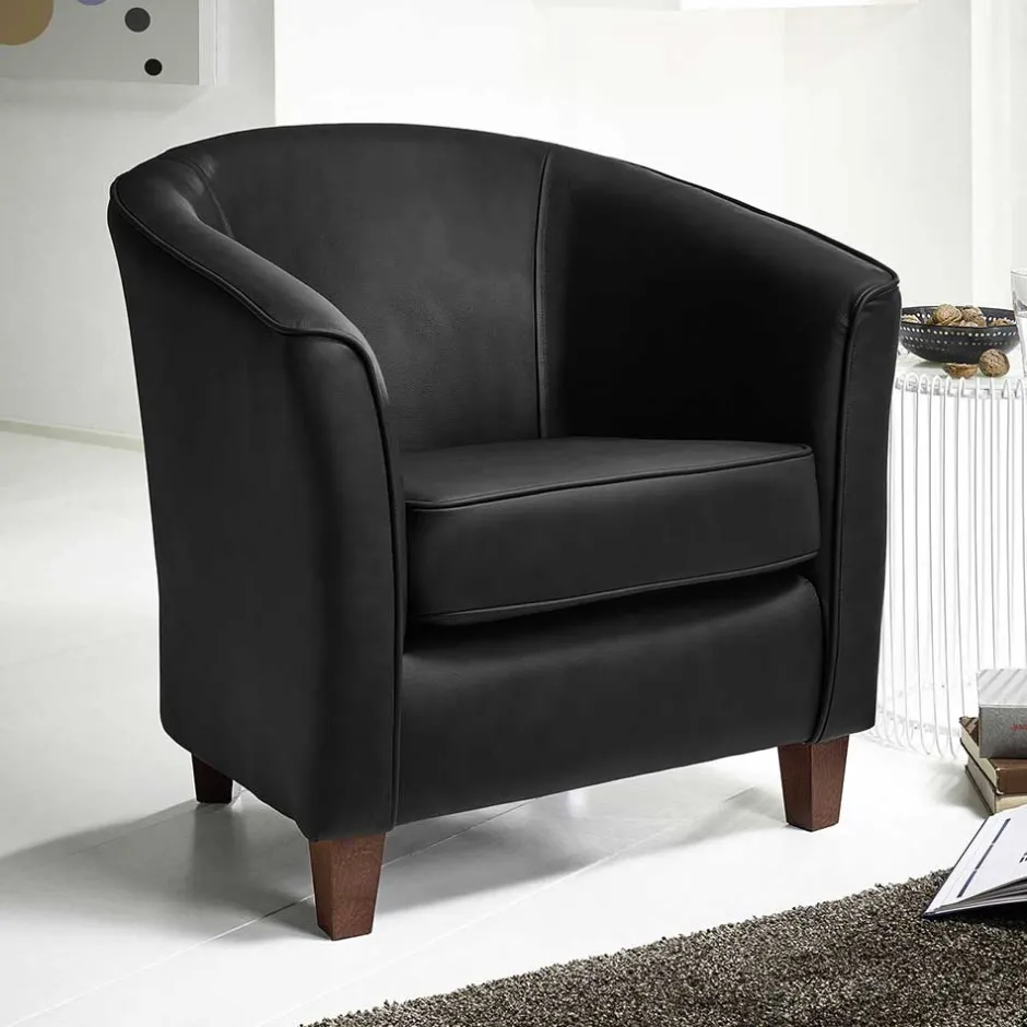 Polstermöbel|Wohnzimmer Sessel*Pharao24 Schwarzer Ledersessel Price