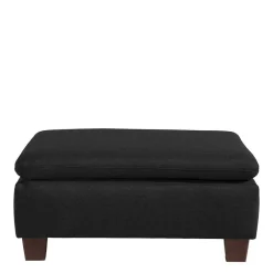 Sitzhocker*Pharao24 Schwarzer Polsterhocker Fernandez