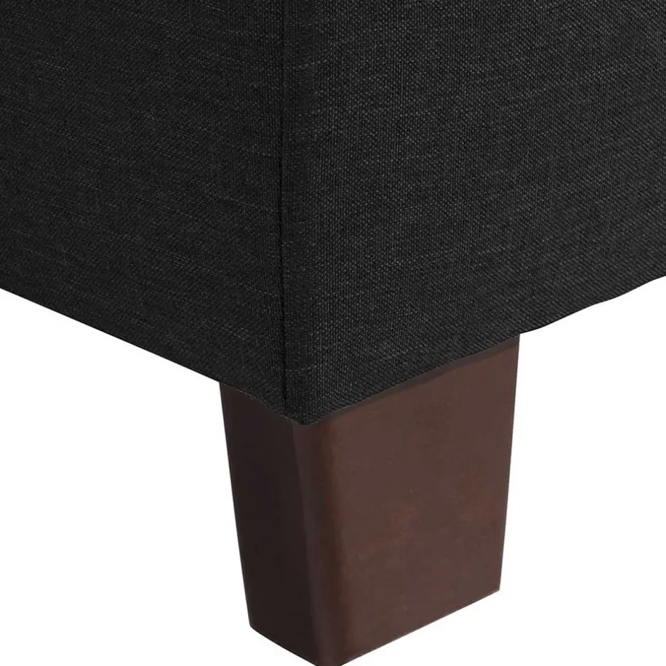 Sitzhocker*Pharao24 Schwarzer Polsterhocker Fernandez