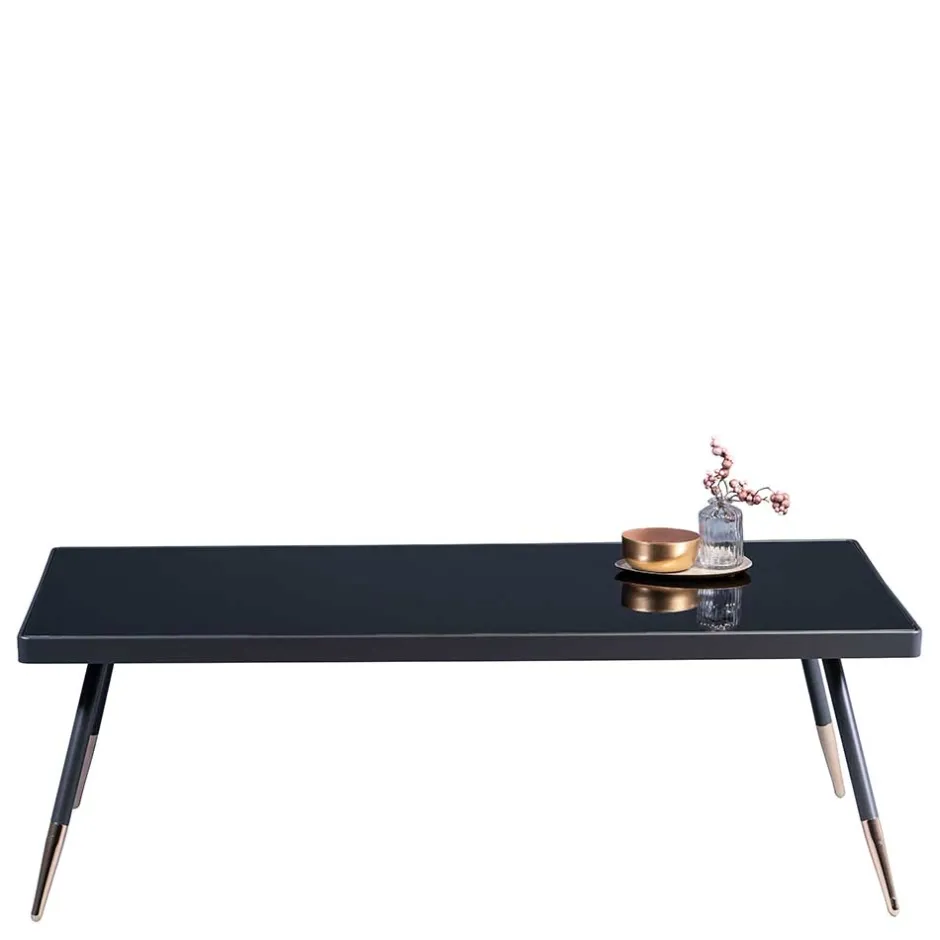 Glastische*Pharao24 Schwarzer Salontisch Turazau