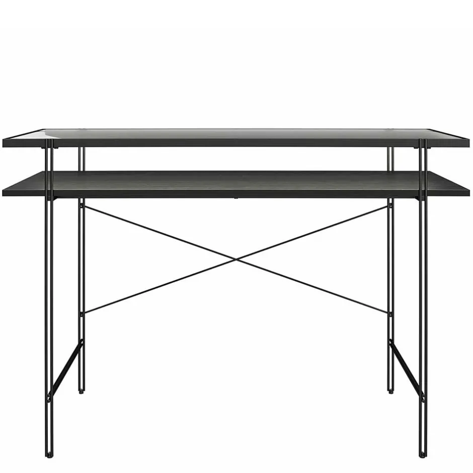 Glastische|Schreibtische*Pharao24 Schwarzer Schreibtisch Tora