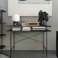 Glastische|Schreibtische*Pharao24 Schwarzer Schreibtisch Tora