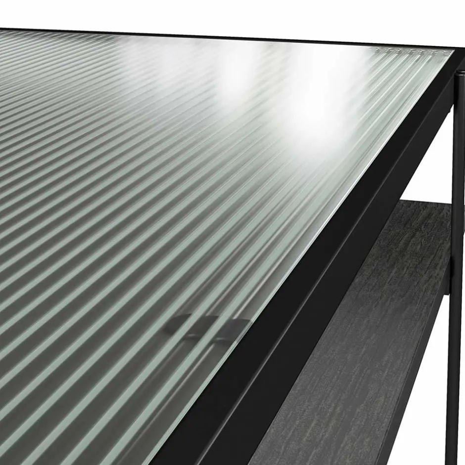 Glastische|Schreibtische*Pharao24 Schwarzer Schreibtisch Tora