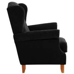 Ohrensessel*Pharao24 Schwarzer Sessel Batleys