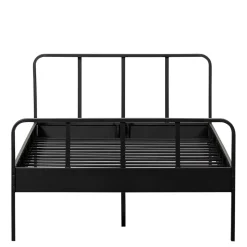 Einzelbetten|Metallbetten*Pharao24 Schwarzes Metall Bett Volgan