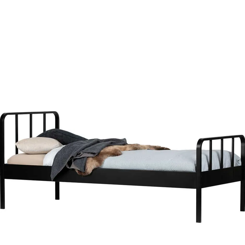 Einzelbetten|Metallbetten*Pharao24 Schwarzes Metall Bett Volgan