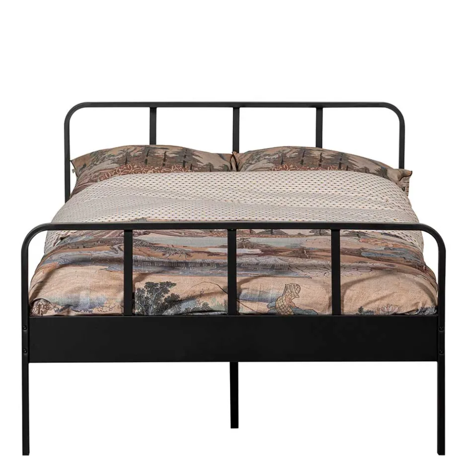 Einzelbetten|Metallbetten*Pharao24 Schwarzes Metall Bett Volgan