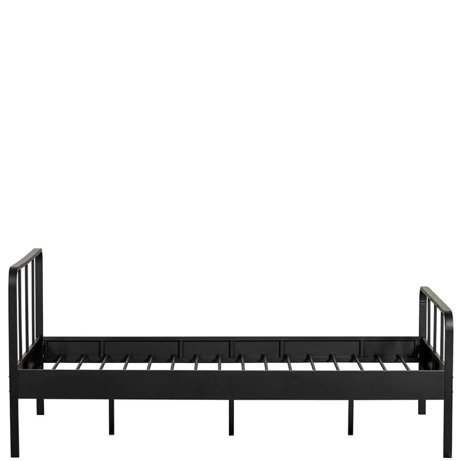 Einzelbetten|Metallbetten*Pharao24 Schwarzes Metall Bett Volgan