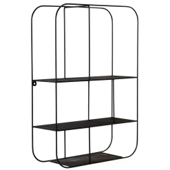 Hängeregale|Wandregale*Pharao24 Schwarzes Metallregal Saracan