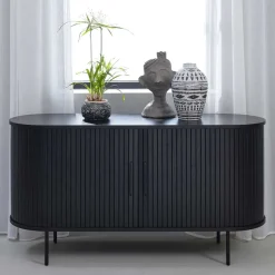 Pharao24 Schwarzes Sideboard Sumatri> Küchenkommode|Esszimmerkommoden