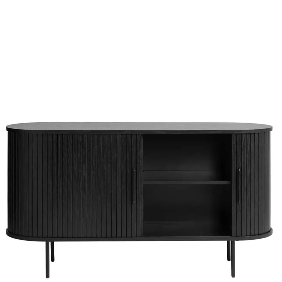 Pharao24 Schwarzes Sideboard Sumatri> Küchenkommode|Esszimmerkommoden