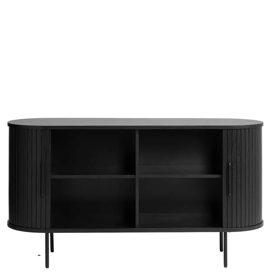 Pharao24 Schwarzes Sideboard Sumatri> Küchenkommode|Esszimmerkommoden
