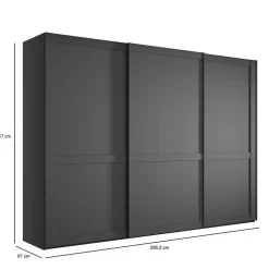 Schiebetürenschränke*Pharao24 Schwebetürenschrank Dunkelgrau Hierro