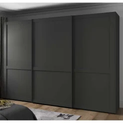 Schiebetürenschränke*Pharao24 Schwebetürenschrank Dunkelgrau Hierro