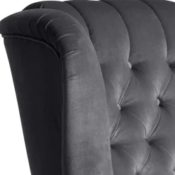 Ohrensessel*Pharao24 Sessel Anthrazit Samt Kean