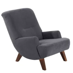 Relaxsessel*Pharao24 Sessel Anthrazit Velours Matrona