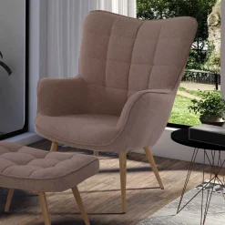 Wohnzimmer Sessel*Pharao24 Sessel Beige Stoff Nofre