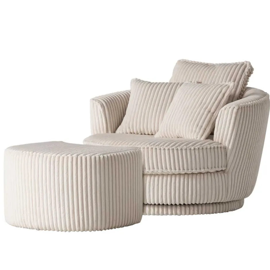 Pharao24 Sessel mit Hocker Anyel> Polstermöbel|Wohnzimmer Sessel