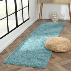 Teppiche*Pharao24 Shaggy Teppich Hellblau Wakono