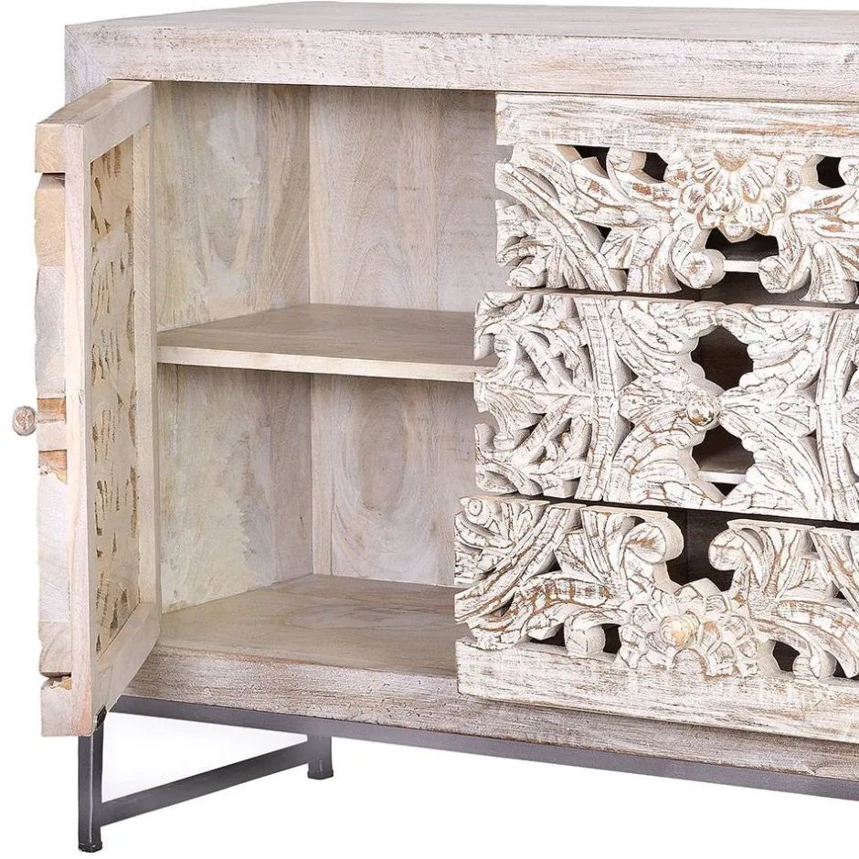 Massivholzmöbel|Küchenkommode*Pharao24 Sideboard Annatto