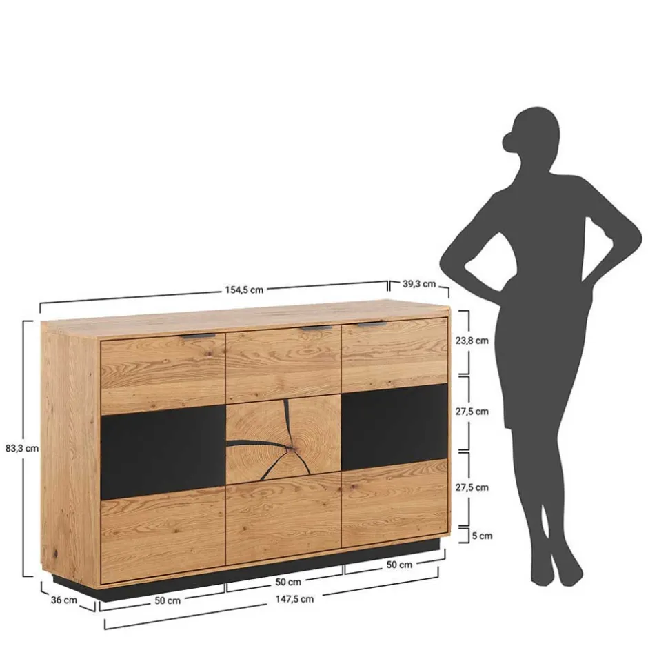 Massivholzmöbel|Küchenkommode*Pharao24 Sideboard Lakosion