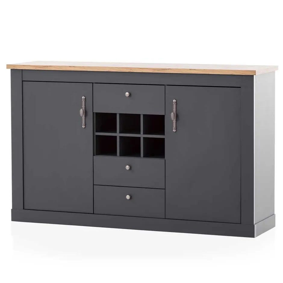 Pharao24 Sideboard mit Flaschenfach Saridio> Küchenkommode|Esszimmerkommoden