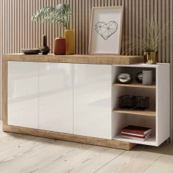Pharao24 Sideboard mit Regal Prismo> Küchenkommode|Esszimmerkommoden