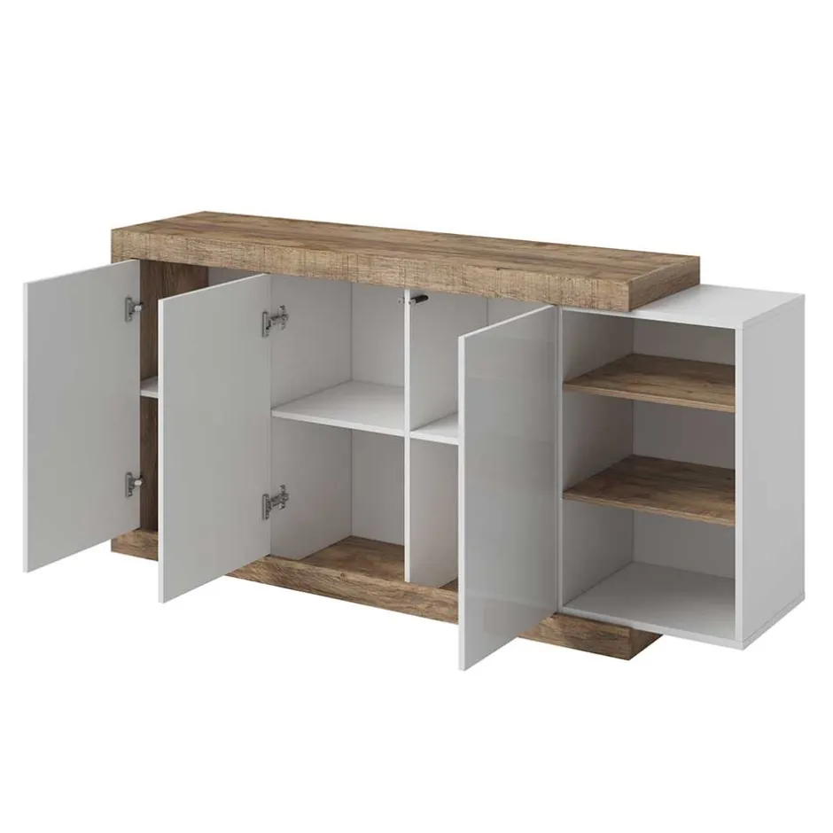 Pharao24 Sideboard mit Regal Prismo> Küchenkommode|Esszimmerkommoden