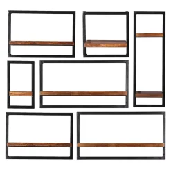 Hängeregale*Pharao24 Sieben Wandregale im Set India