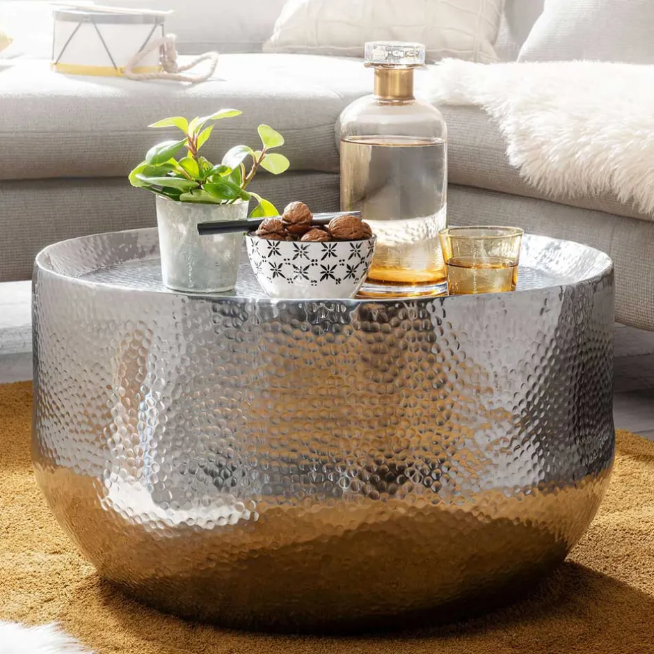 Pharao24 Silberner Couchtisch Lucie> Beistelltische|Couchtische