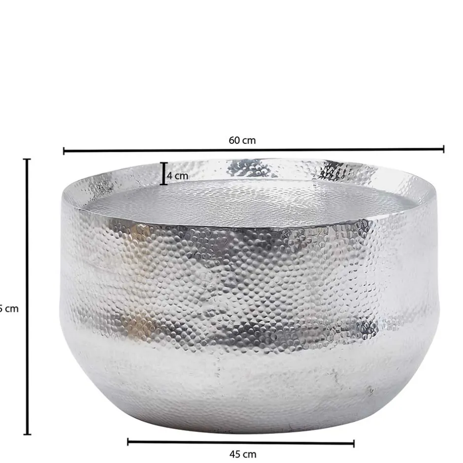 Pharao24 Silberner Couchtisch Lucie> Beistelltische|Couchtische