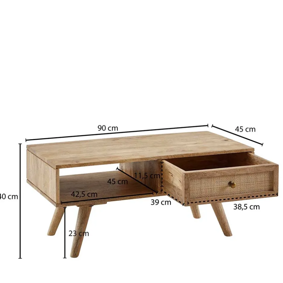 Pharao24 Skandi Couchtisch Cancano> Wohnzimmertisch|Massivholztische